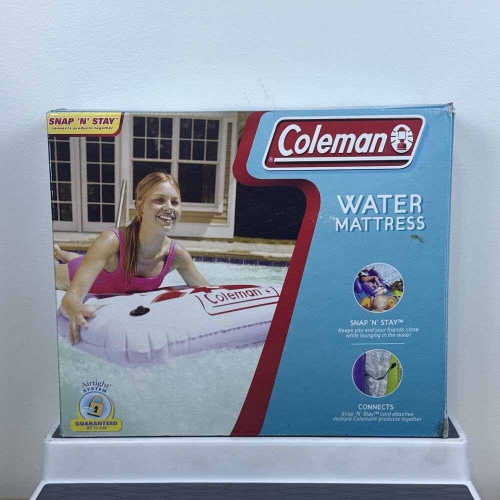 Vintage 2005 Coleman Water Mattress Floral Print Box Wear New Sealed
